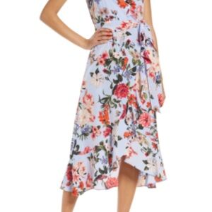 Vince Camuto Floral High Low Wrap Dress